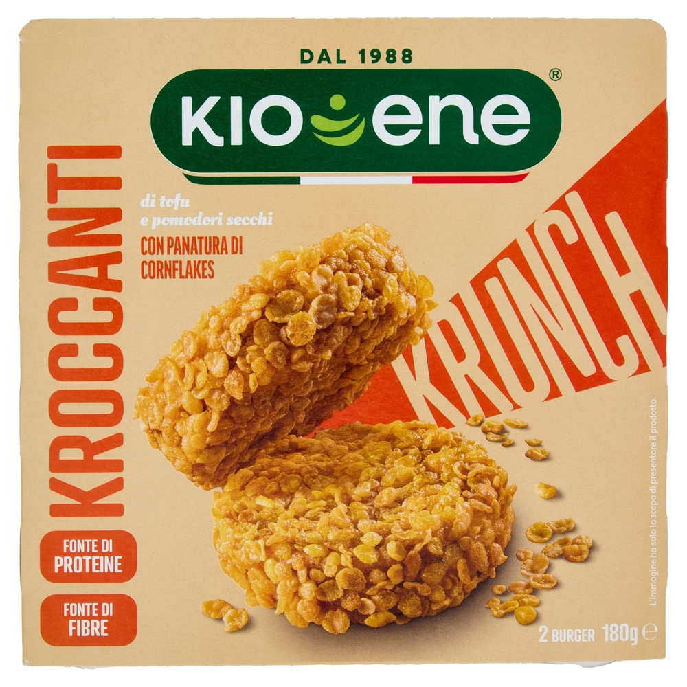 Kioene Kroccanti di tofu e pomodori secchi 2 Burger 180 g